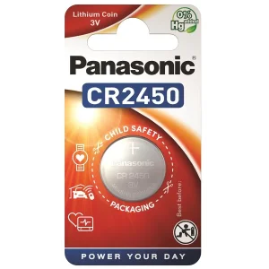 Батарейка Panasonic літієва CR2450 блістер, 1 шт., CR-2450EL/1B UA